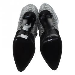 Pre Owned بوت للركبة جوسيبي زانوتي سويدي أسود مزخرف فضي مقاس 38.5