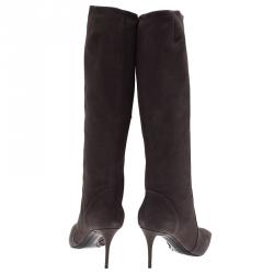 مملوكة مسبقًا حذاء بوت للركبة جوسبي زنوتي مقدمة مدببة سويدي رصاصى مقاس 39