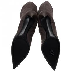 مملوكة مسبقًا حذاء بوت للركبة جوسبي زنوتي مقدمة مدببة سويدي رصاصى مقاس 39