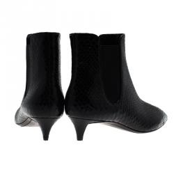 مملوكة مسبقًا Giuseppe Zanotti Black Python Embossed Leather Ankle Boots Size 40