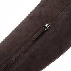 مملوكة مسبقًا Giuseppe Zanotti Grey Suede Pointed Toe Knee Boots Size 41