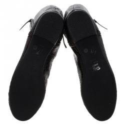 Pre Owned بوت جوسيبي زانوتي رينغوتو جلد نقشة التمساح بني لامع فوق الركبة مقاس 38