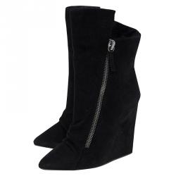 مملوكة مسبقًا حذاء بوت للكاحل جوسيبي زانوتي كعب روكى سويدي أسود مقاس 38