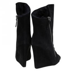 مملوكة مسبقًا حذاء بوت للكاحل جوسيبي زانوتي كعب روكى سويدي أسود مقاس 38