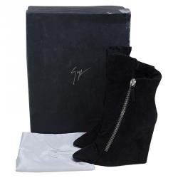 مملوكة مسبقًا حذاء بوت للكاحل جوسيبي زانوتي كعب روكى سويدي أسود مقاس 38