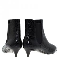 Pre Owned بوت للكاحل جوسيبي زانوتي نقشة جلد الثعبان أسود مقاس 40