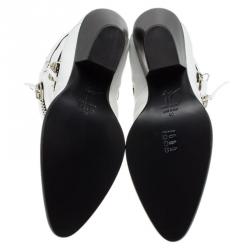 Pre Owned بوت للكاحل جوسيبي زانوتي جلد أبيض مبطن مقاس 40