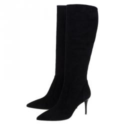 مملوكة مسبقًا حذاء بوت للركبة جوسيبي زانوتي سويدي أسود مقاس 37