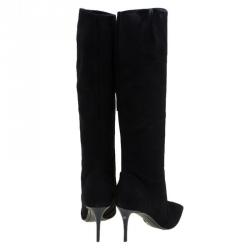 مملوكة مسبقًا حذاء بوت للركبة جوسيبي زانوتي سويدي أسود مقاس 37