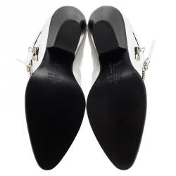 Pre Owned بوت للكاحل جوسيبي زانوتي جلد أبيض مبطن مقاس 37