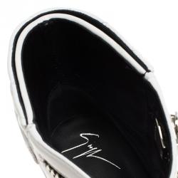 Pre Owned بوت للكاحل جوسيبي زانوتي جلد أبيض مبطن مقاس 37