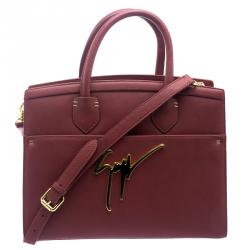 Giuseppe Zanotti Red Leather Angelina Top Handle Bag