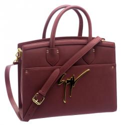 Giuseppe Zanotti Red Leather Angelina Top Handle Bag