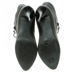 Pre Owned حذاء بوت كاحل جوسيبي زانوتي مقدمة مدببة لمسات سحاب صناعي جلد أسود مقاس 40.5