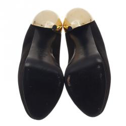 Pre Owned Giuseppe Zanotti Black Suede Metal Heel Peep Toe Platform Pumps Size 39.5
