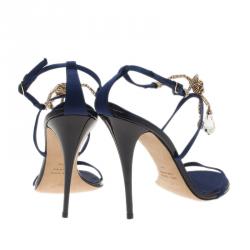 Pre Owned Giuseppe Zanotti Navy Blue Sandals Size 39