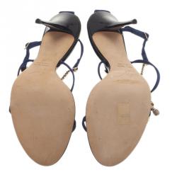 Pre Owned Giuseppe Zanotti Navy Blue Sandals Size 39