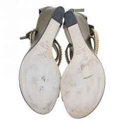 مملوكة مسبقًا صندل جوسيبي زانوتي برونزي مرصعة بحلقة للأصبع و نعل روكي مقاس 37