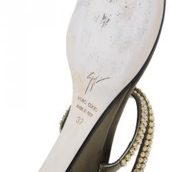 مملوكة مسبقًا صندل جوسيبي زانوتي برونزي مرصعة بحلقة للأصبع و نعل روكي مقاس 37