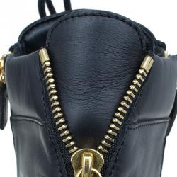 Pre Owned Giuseppe Zanotti Black Leather High Top Sneakers Size 39