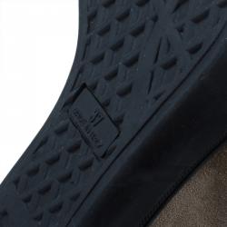 Pre Owned Giuseppe Zanotti Tan Suede Wedge Zip Sneakers Size 37