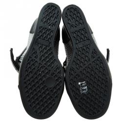 Pre Owned Giuseppe Zanotti Silver Diamond Embossed Leather London High-top Sneakers Size 41