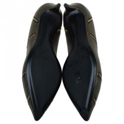 مملوكة مسبقًا Giuseppe Zanotti Metallic Leather Yvette Zip Embellished Pumps Size 39