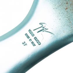 مملوكة مسبقًا صندل فلات جوسيبي زانوتي ميتاليك تركواز مرصع مقاس 37