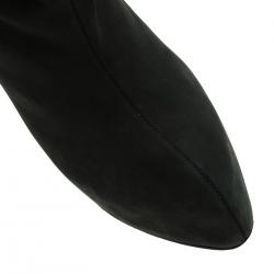 Pre Owned Giuseppe Zanotti Black Leather Bow Tie Ankle Boots Size 38.5
