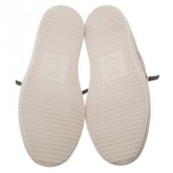 Pre Owned Giuseppe Zanotti Grey Python Embossed Eve Slip On Sneakers Size 40