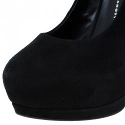 مملوكة مسبقًا Giuseppe Zanotti Black and Red Embellished Suede Platform Pumps Size 38