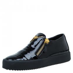 Pre Owned Giuseppe Zanotti Black Patent Eve Slip On Size 37.5