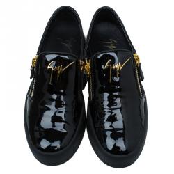 Pre Owned Giuseppe Zanotti Black Patent Eve Slip On Size 37.5