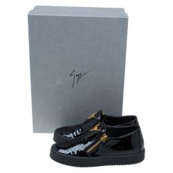 Pre Owned Giuseppe Zanotti Black Patent Eve Slip On Size 37.5