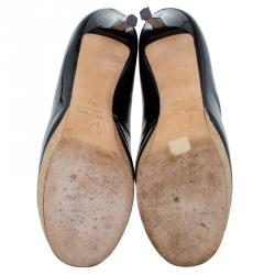 مملوكة مسبقًا Giuseppe Zanotti Black Patent Cork Platform Pumps Size 38.5