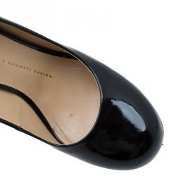 مملوكة مسبقًا Giuseppe Zanotti Black Patent Cork Platform Pumps Size 38.5