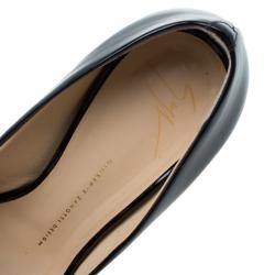 مملوكة مسبقًا Giuseppe Zanotti Black Patent Cork Platform Pumps Size 38.5