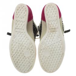 Pre Owned Giuseppe Zanotti Multicolor Embellished Suede Wedge Sneakers Size 40