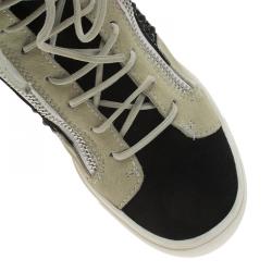 Pre Owned Giuseppe Zanotti Multicolor Embellished Suede Wedge Sneakers Size 40