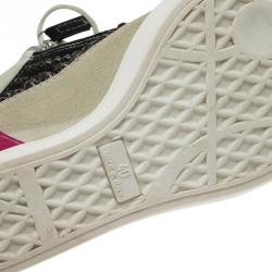 Pre Owned Giuseppe Zanotti Multicolor Embellished Suede Wedge Sneakers Size 40