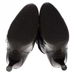 مملوكة مسبقًا بوت للركبة جوسيبي زانوتي جلد أسود لامع مقاس 36