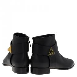 Pre Owned Giuseppe Zanotti Black Leather Guns 20 Ankle Boots Size 41