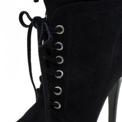 Pre Owned بوت للكاحل جوسيبي زنوتي برباط سويدي أسود مقاس 40.5