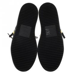 Pre Owned Giuseppe Zanotti Black Patent Leather High Top Sneakers Size 40