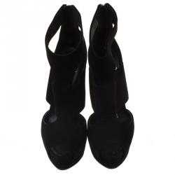 Pre Owned بوت جوسيبي زانوتي سويدي أسود مفرغ مقاس 36.5