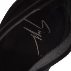 Pre Owned بوت جوسيبي زانوتي سويدي أسود مفرغ مقاس 36.5