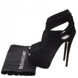 Pre Owned بوت جوسيبي زانوتي سويدي أسود مفرغ مقاس 36.5