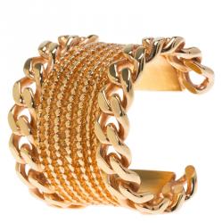 Givenchy Armadillo Gold Tone Cuff Bracelet Size 17 cm