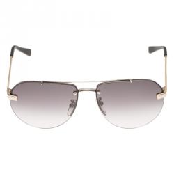 Pre Owned Givenchy Silver and Black SGV465 Aviator Sunglasses