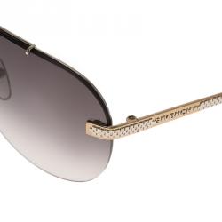 Pre Owned Givenchy Silver and Black SGV465 Aviator Sunglasses
